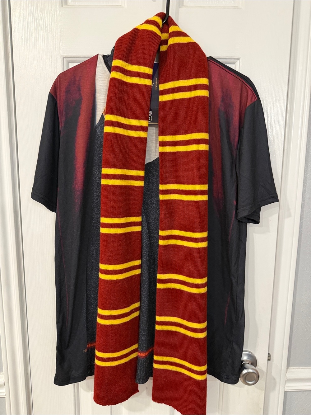Warner Bros. Harry Potter Tee Burgundy and Gold Knit Scarf -